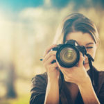 photographer camera dslr photo person portrait photographing girl joy make photography taking concept - stock image