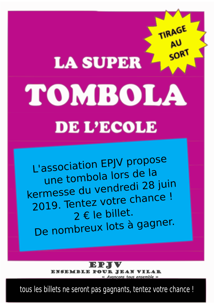 affiche de la tombola 2019