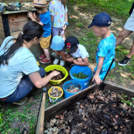 Découverte du jardin pour une classe de maternelle