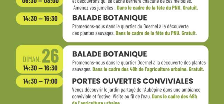 Programme du printemps 2026