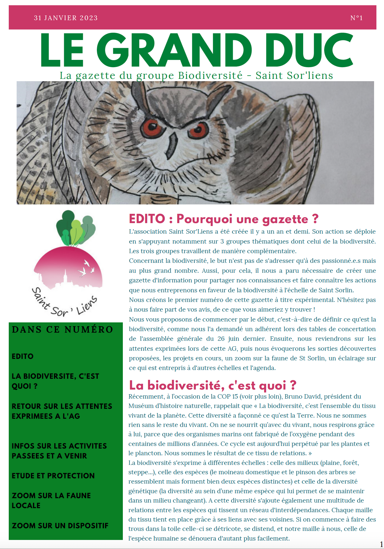 Gazette n°1 (janvier 2023)