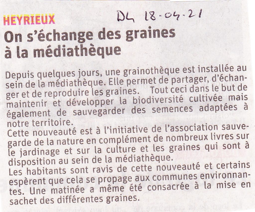 Article grainotheque DL 18-4-2021